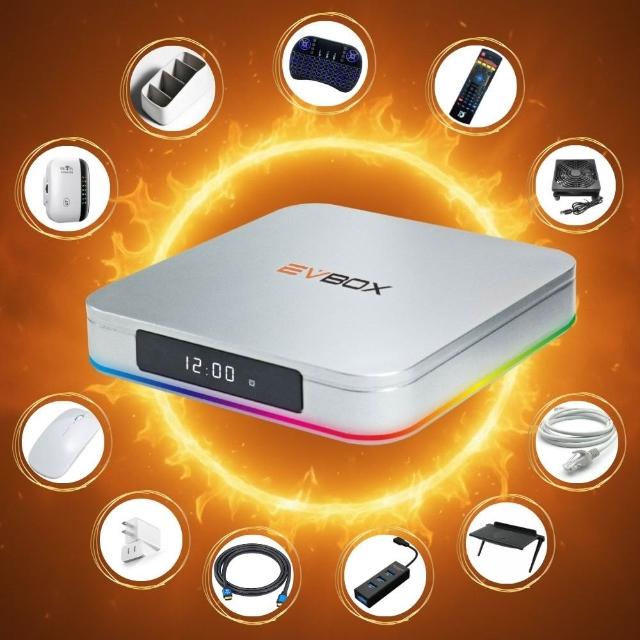 【EVBOX 易播】12MAX 旗艦機皇 AI智慧電視盒 4+64G Android TV 8K語音機上盒 網路 數位 小雲 夢想盒子