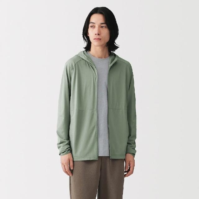【MUJI 無印良品】男抗UV速乾可攜式拉鍊連帽外套(墨灰/黑色/煙燻綠/煙燻藍)