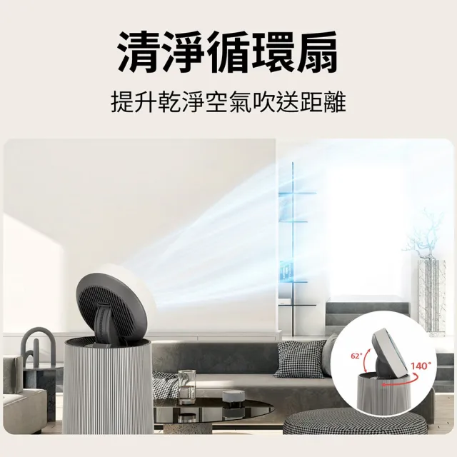 【LG 樂金】PuriCare 360°空氣清淨機 - 寵物功能增加版二代 - LITE 版/建議適用19坪 單層AS651DWT0