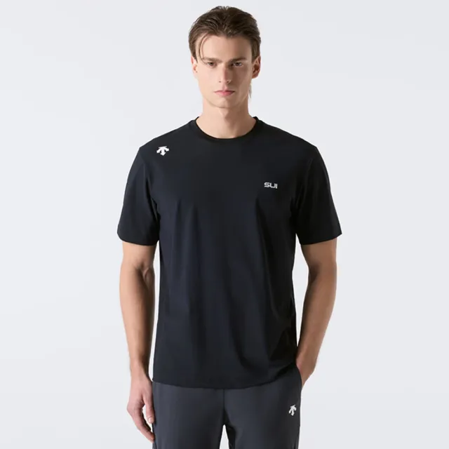 【DESCENTE】短袖上衣 男 快排 UNI SHORT SLEEVE T-SHIRTS 黑 SR223ITS54-BLK0