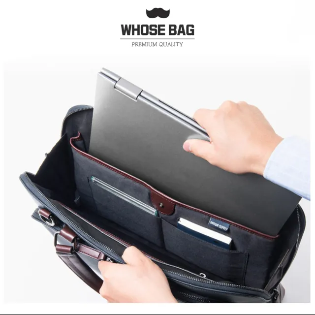 【WHOSE BAG】雙11 真皮商務公事包｜頭層牛皮手提側背包 大容量筆電包 通勤出差男女適用 NO.WBSA