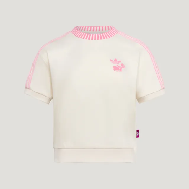 【adidas 愛迪達】W Tee Ss 女 T恤 運動上衣 休閒短袖 白 亞版 短版(KY8315)