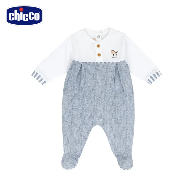 【Chicco】26SS童裝-玩具樂園-拼接配色後開長袖兔裝