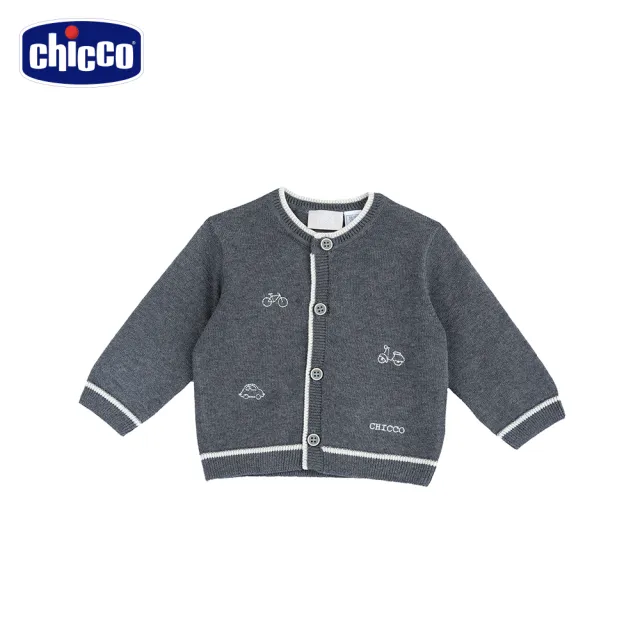【Chicco】26SS童裝-沙漠之旅-花紗灰針織外套
