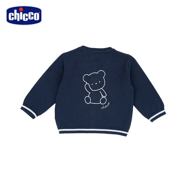 【Chicco】26SS童裝-紳士小熊-提織熊V領針織外套