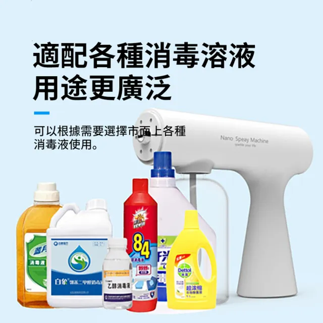 【ANTIAN】K5S手持納米藍光消毒槍 USB充電防疫殺菌噴霧器 酒精霧化消毒噴霧槍 380ML