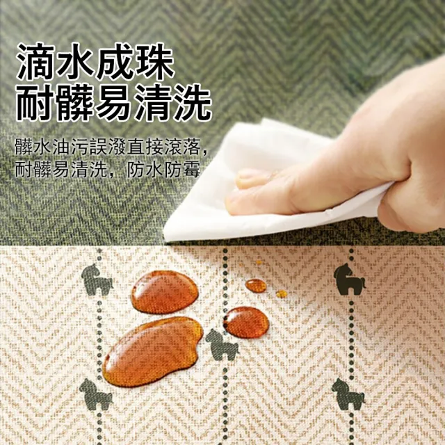 【Sager】小羊皮防水防油桌布 復古綠意免洗餐桌墊 高級感茶几布 桌巾 (耐熱防燙 居家裝飾）140*180cm