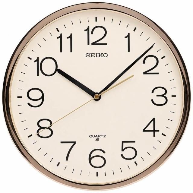 【SEIKO 精工】華麗金色光感外框 大時鐘 掛鐘(QXA020A)
