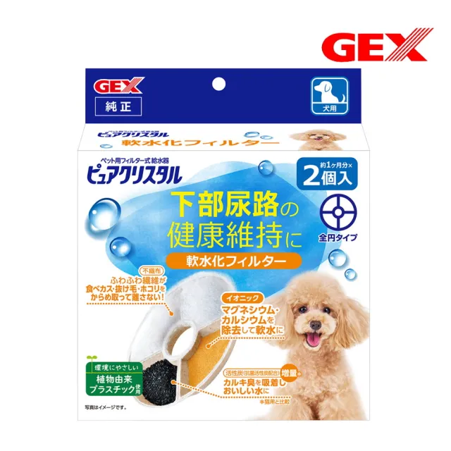 【GEX】犬用軟化水質濾棉-圓形 2片/盒*6入組(飲水機濾材)