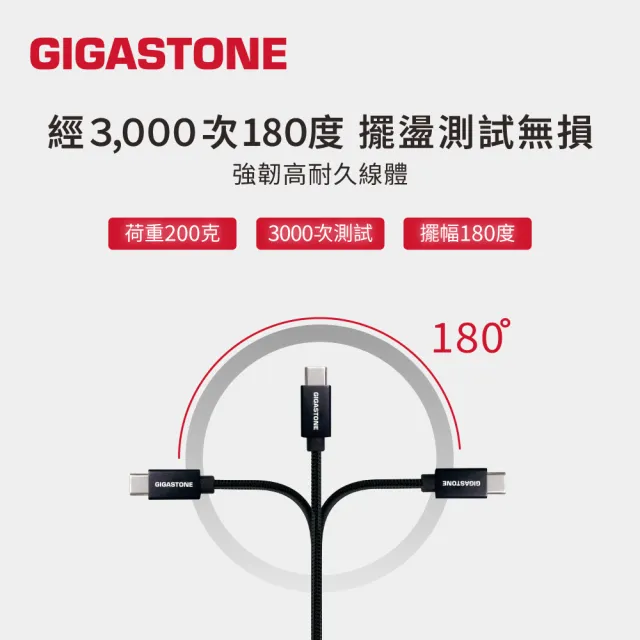 【Gigastone 立達國際】2入組 鋁合金USB 3.2 Type-C 充電傳輸線 GC-6800B(支援iPhone17/安卓手機充電)