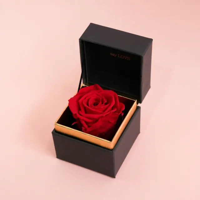 【CNFlower 西恩】SAY LOVE恆星戒盒-櫻桃紅(永生花/驚喜/居家布置)