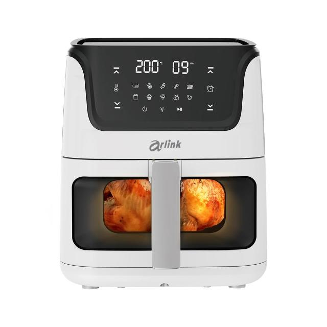 【Arlink】6L黑白大廚可視氣炸鍋 AF-808 懶人料理/玻璃氣炸鍋/免掀蓋監看/大容量氣炸鍋/料理0失敗/減脂餐