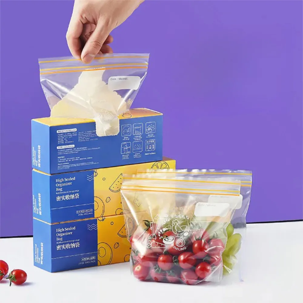 【Dagebeno荷生活】食品級PE材質立體加寬底部雙層密封保鮮袋 加厚款食品分裝袋-大號15只裝(1盒)