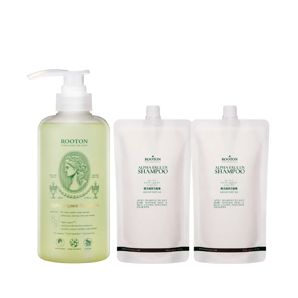 【ROOTON】官方直營 甦活植萃洗髮超值組-洗髮精500ml+洗髮精補充包500mlx2入