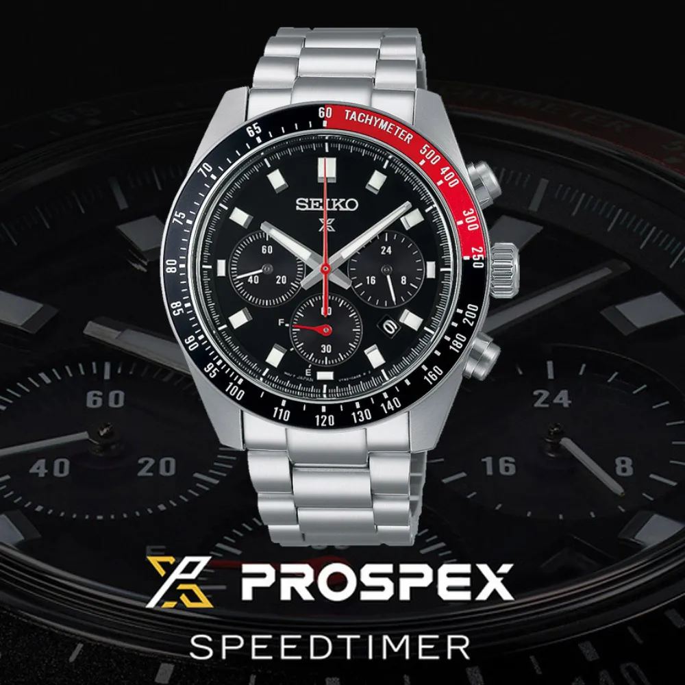 【SEIKO 精工】PROSPEX SPEEDTIMER 大熊貓 三眼太陽能計時錶/41.4mm(SSC915P1/V192-0AH0D)