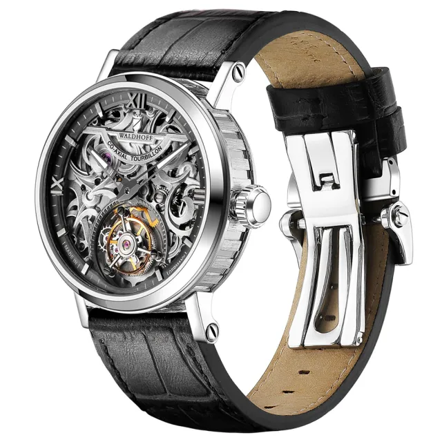 【WALDHOFF 沃德弗】MW-18-A 大都會陀飛輪鑽石銀  Metropolis Diamond Silver 41mm 手動上鍊(機械錶)