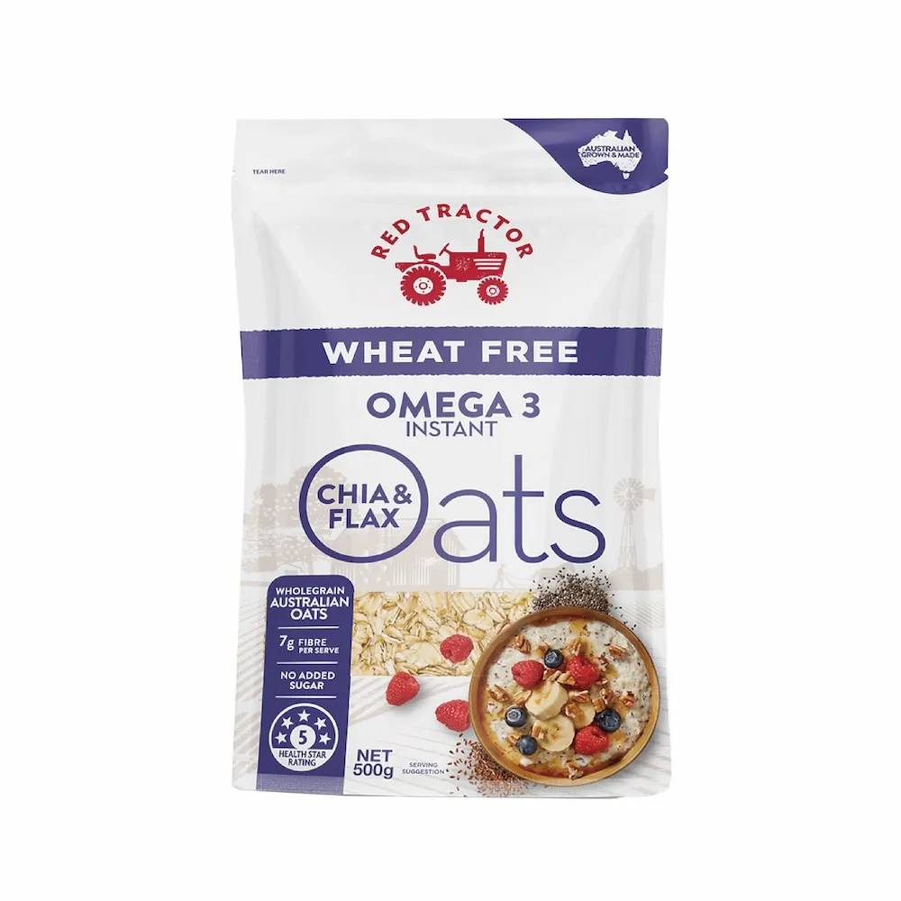 【Red Tractor】奇亞籽&亞麻籽Omega3燕麥片(燕麥片、無小麥-500g/包)