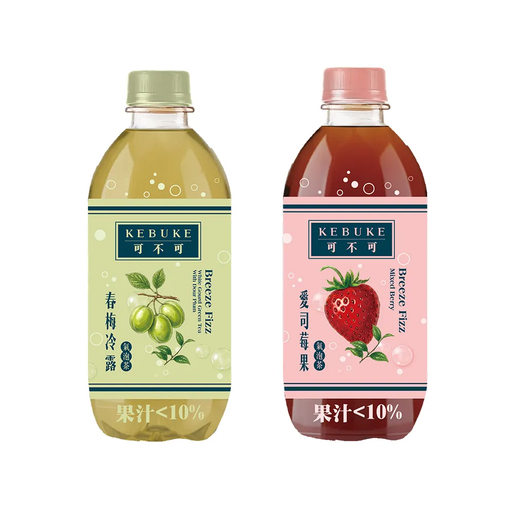 【KEBUKE 可不可】KEBUKE可不可 氣泡茶420mlx24入/箱(愛司莓果/春梅冷露)