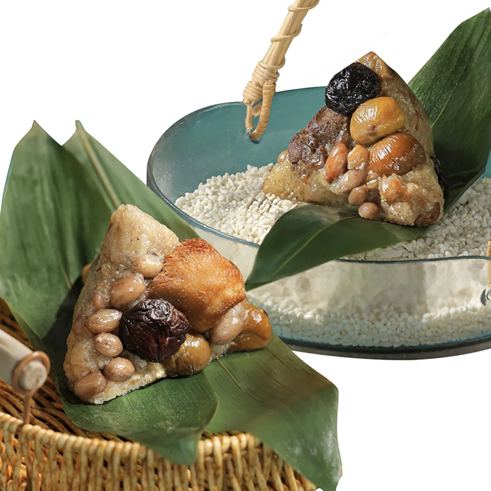 【YANG MING SPRING 陽明春天】嚴選素粽禮盒5入x2盒(香菇栗子粽2顆+麻油猴頭菇粽3顆/盒/素食.賞星鮮嚴選)