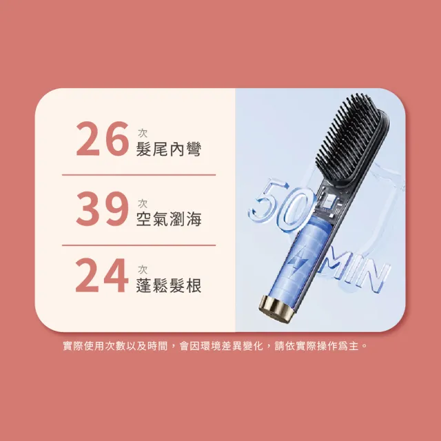 【SOLAC】SGT218N負離子無線直髮梳