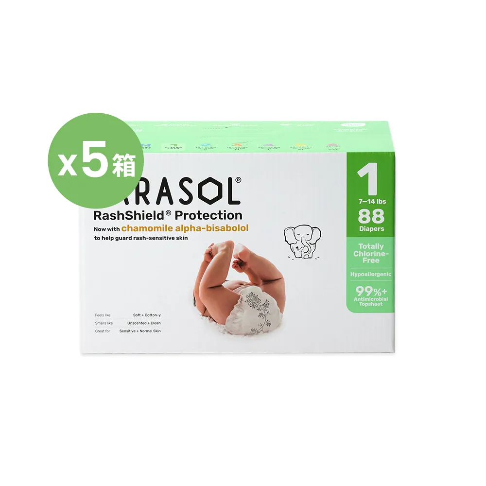 【PARASOL】總代理｜進化版_Clear+Dry 新科技水凝尿布 禮盒5箱組 黏貼型NB-L(2包/箱)