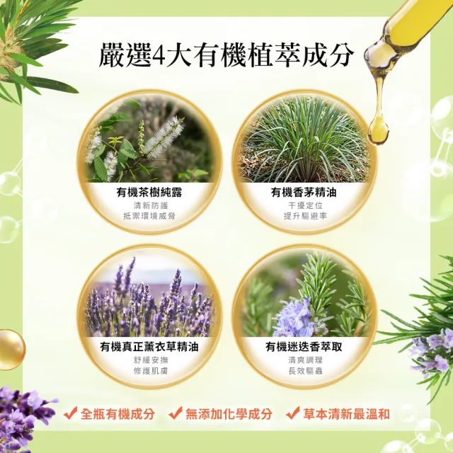 【Bonnie House 植享家】蚊走開有機草本防護噴霧50ml兩入組（防蚊 / 防蟲）