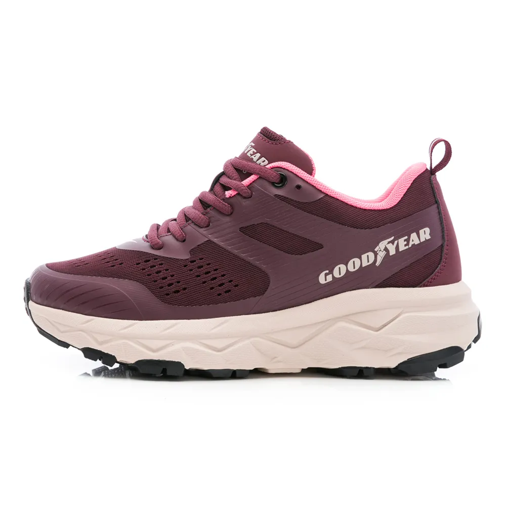 【GOODYEAR 固特異】奔馳越野-3E寬楦越野運動鞋/女鞋 輕量 弧形底 省力順跑 酒紅色(GAWR52812)