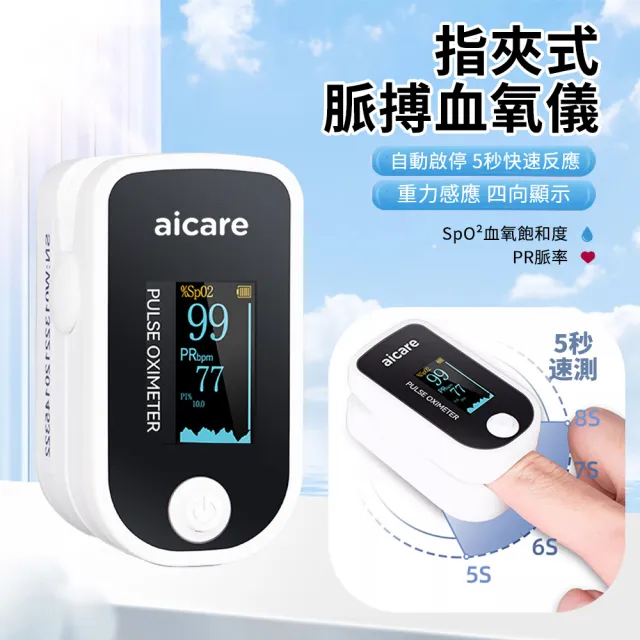 【ANTIAN】家用指夾式小型血氧儀 心率脈搏檢測儀 運動便攜血氧偵測儀(非醫療器材)