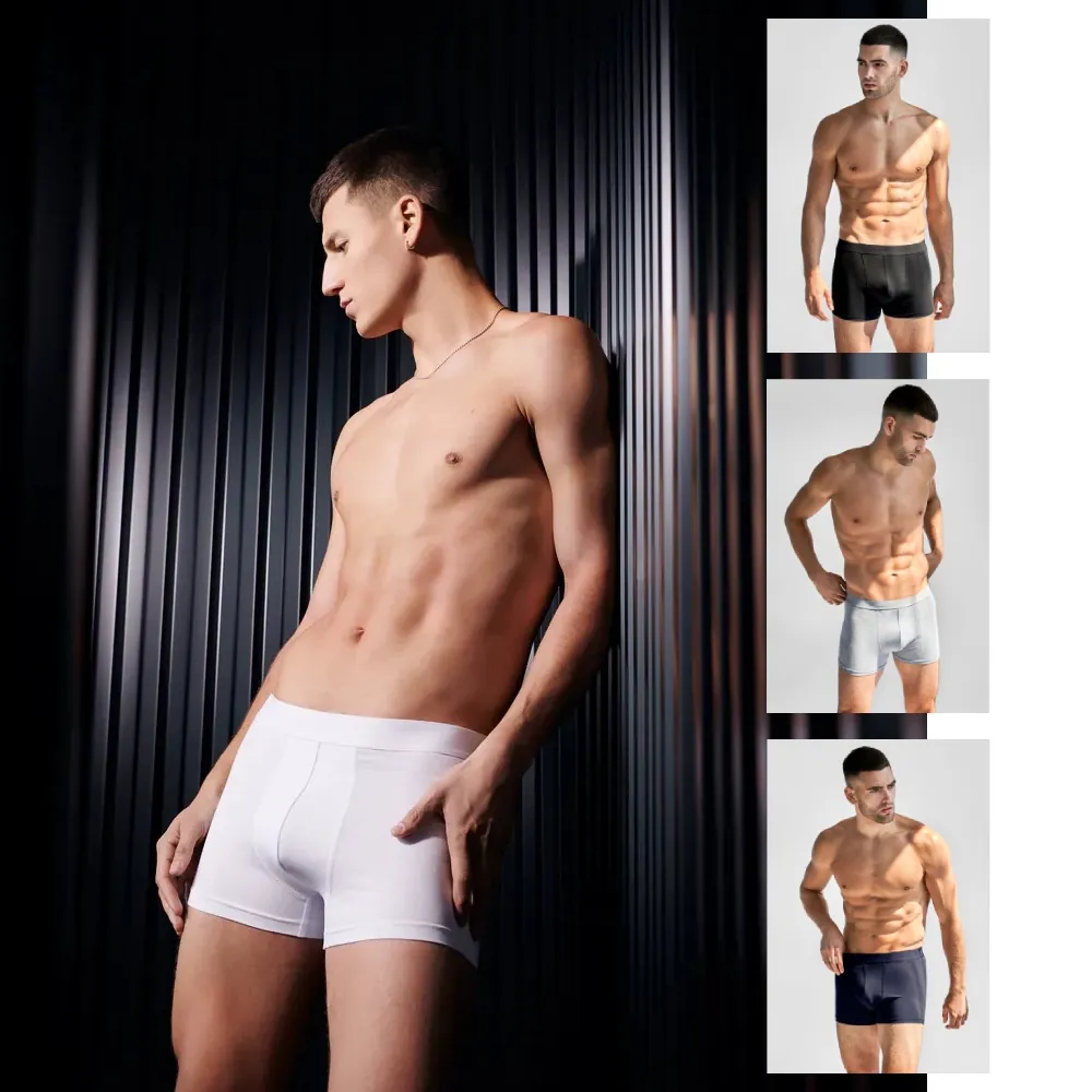【Bread & Boxers】三件組｜有機棉男用四角內褲 多款任選 男內褲 內褲 素色 禮盒 送禮 聖誕節