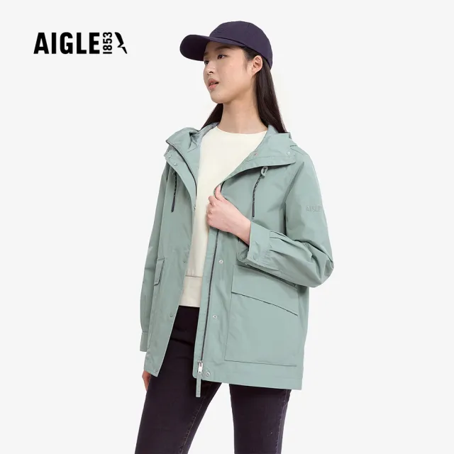 【AIGLE】女 GORE-TEX 防水透氣外套|AG-4A205A185 青瓷綠(女外套 防水透氣外套 防風外套 Goretex)