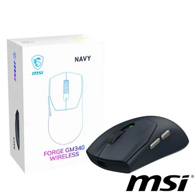【MSI 微星】FORGE GM340 W NAVY無線電競滑鼠