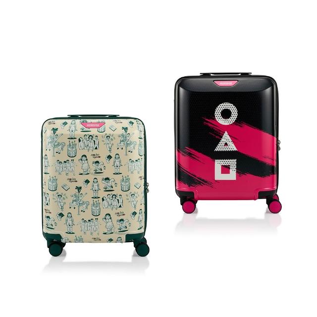 【AMERICAN TOURISTER 美國旅行者】SQUID GAME魷魚遊戲聯名18吋輕量PC+ABS防盜拉鍊行李箱/登機箱(兩款可選)