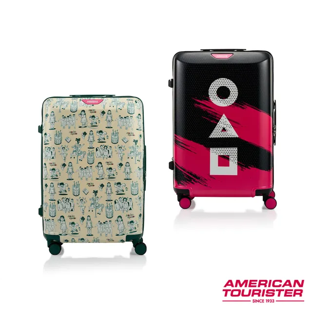 【AMERICAN TOURISTER 美國旅行者】SQUID GAME魷魚遊戲聯名24吋可擴充輕量PC+ABS防盜拉鍊行李箱(兩款可選)