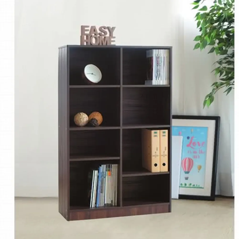 【AS雅司設計】AS-亞爾維斯胡桃色八格開放置物櫃DIY-77.4x29.5x121.8cmAS-