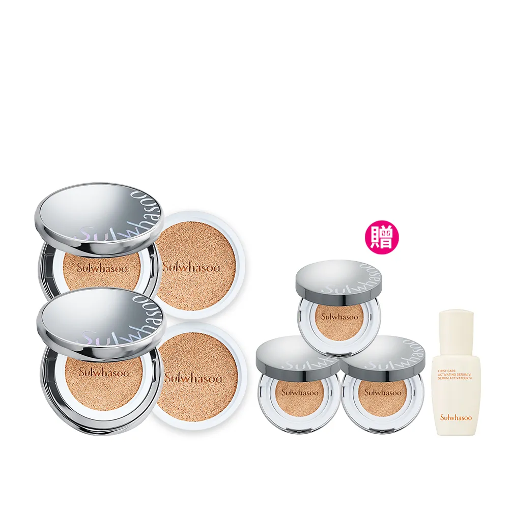【Sulwhasoo 雪花秀】官方直營 完美珍珠光精華氣墊 二盒四蕊(柔焦版/水亮版)