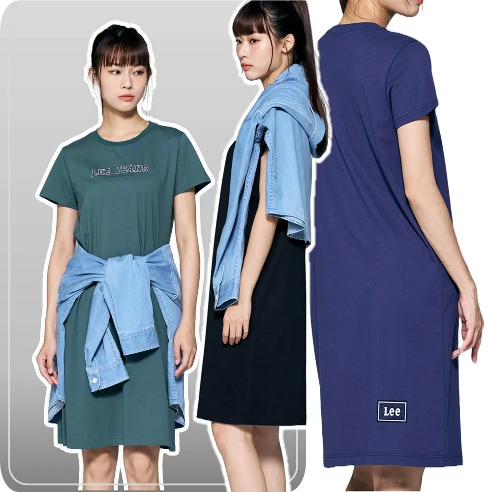 【Lee】女裝 休閒洋裝 / 棉質舒適 LOGO 多款任選 標準版型(LB401003 / LB401004 / LB401005)