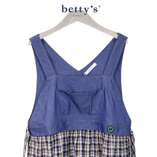 【betty’s 貝蒂思】格紋綁帶牛仔吊帶背心洋裝(共二色)