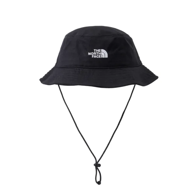【The North Face】北面男女款黑色可調節帽帶休閒漁夫帽｜7WHNJK3