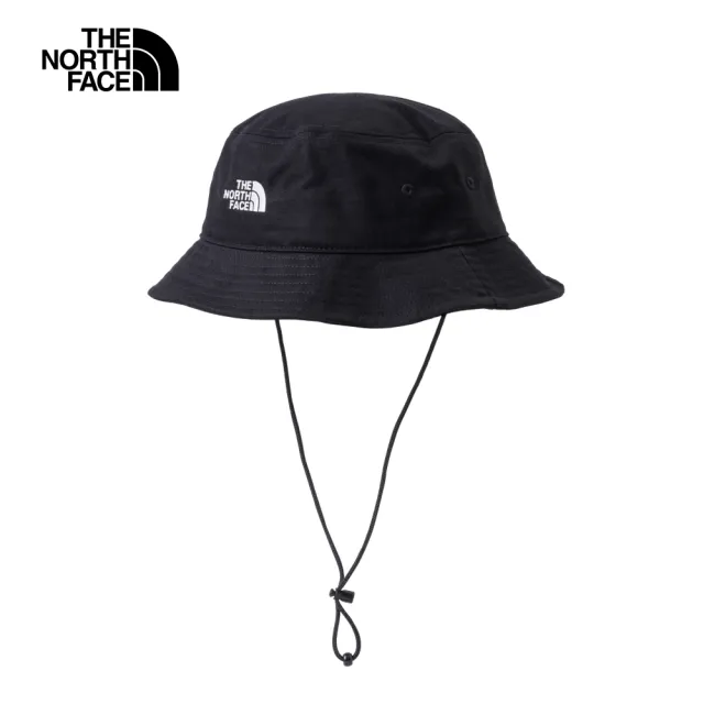 【The North Face】北面男女款黑色可調節帽帶休閒漁夫帽｜7WHNJK3