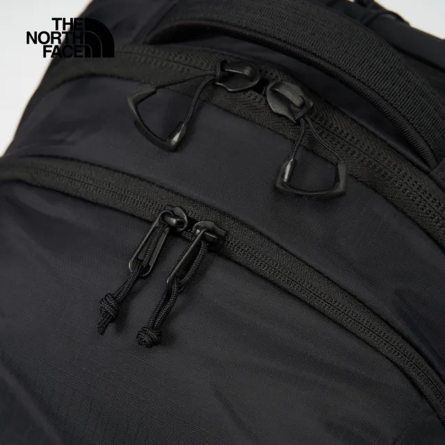 【The North Face】北面男女款黑色DWR防潑水舒適減壓休閒後背包|52SG4HF