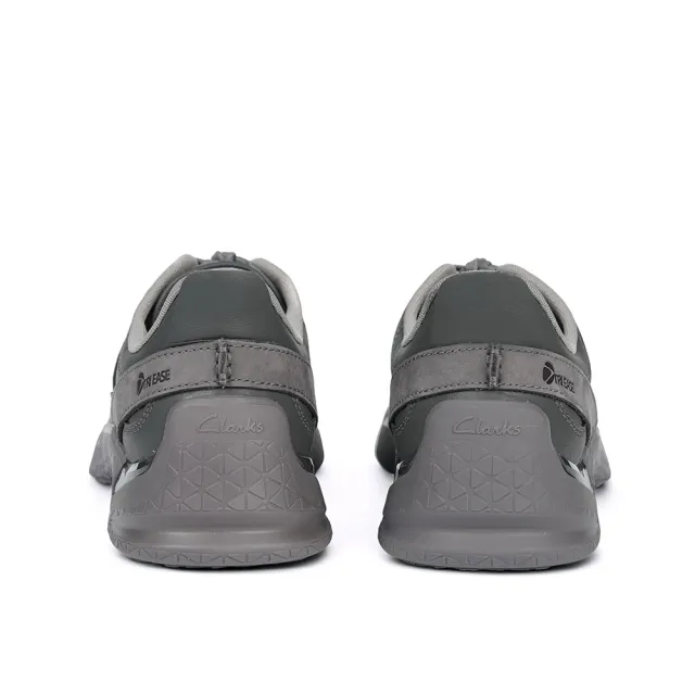 【Clarks】男鞋 輕鬆走-Tri Ease Lace男款真皮舒適緩震輕量休閒鞋 運動鞋 健走鞋(灰色)(CLM87339C)