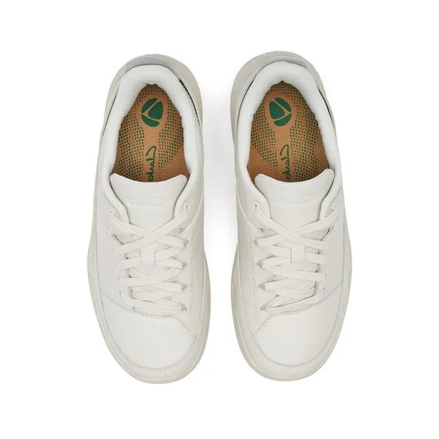 【Clarks】女鞋 輕鬆走-Tri Ease Lace.女款真皮舒適緩震輕量休閒鞋 運動鞋 小白鞋(白色)(CLF87342C)