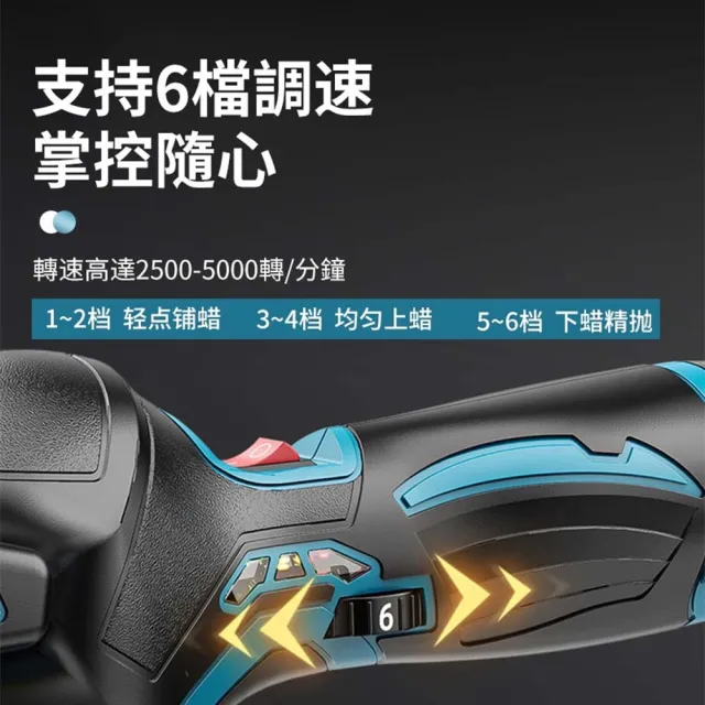 【Ogula 小倉】拋光機 打蠟機 DA機（兩電+豪華配件）(六檔調速/電量顯示/輕量設計/高速快充)