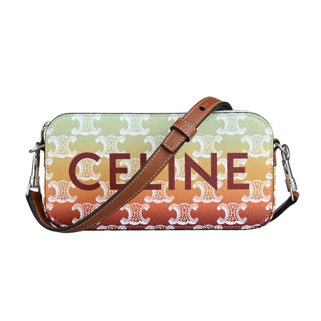 【CELINE】CELINE 日落彩霞TRIOMPHE斜背包(小款/漸層橘)