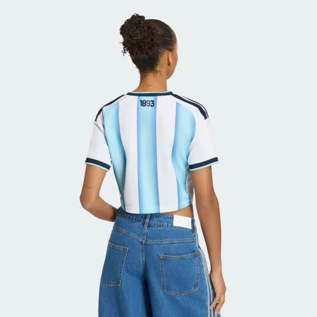 【adidas 愛迪達】世界盃 阿根廷 主場球迷版 短版球衣  吸濕排汗 女 KE5982