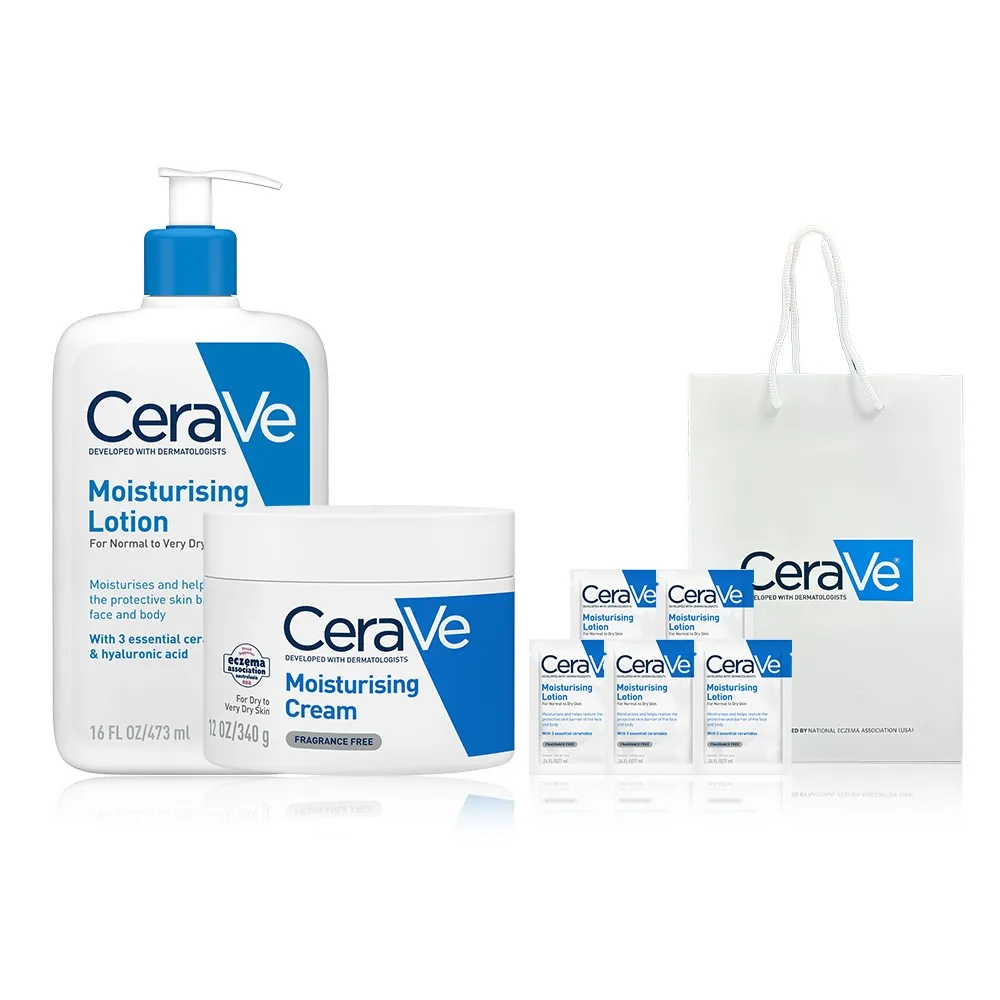 【CeraVe 適樂膚】momo獨家彌月超值組★長效清爽保濕乳+長效潤澤修護霜