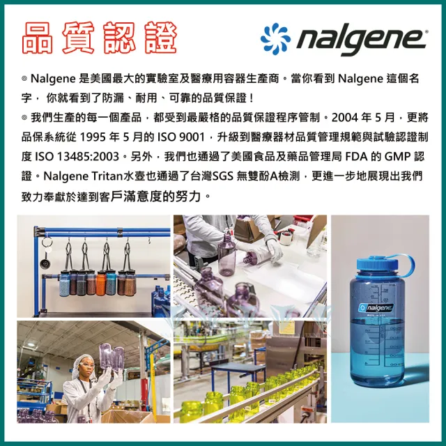 【NALGENE】1000cc 寬嘴水壺(運動水壺/美國製造/水壺/大瓶口/戶外水壺)
