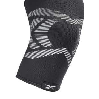 【REEBOK】Knee Support 透氣運動護膝 - Black/Grey - 單入組(護具、健身配件、運動配件)