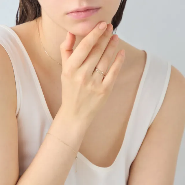 【ete】〔Icy Veil〕K10IGG 摩登水波簡約手鍊(薄荷金色)