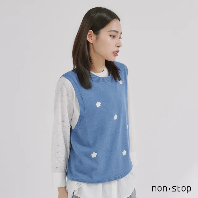 【non-stop】花語刺繡針織背心-2色